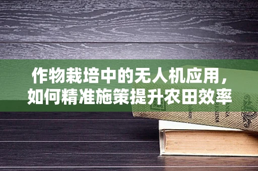 作物栽培中的无人机应用，如何精准施策提升农田效率？